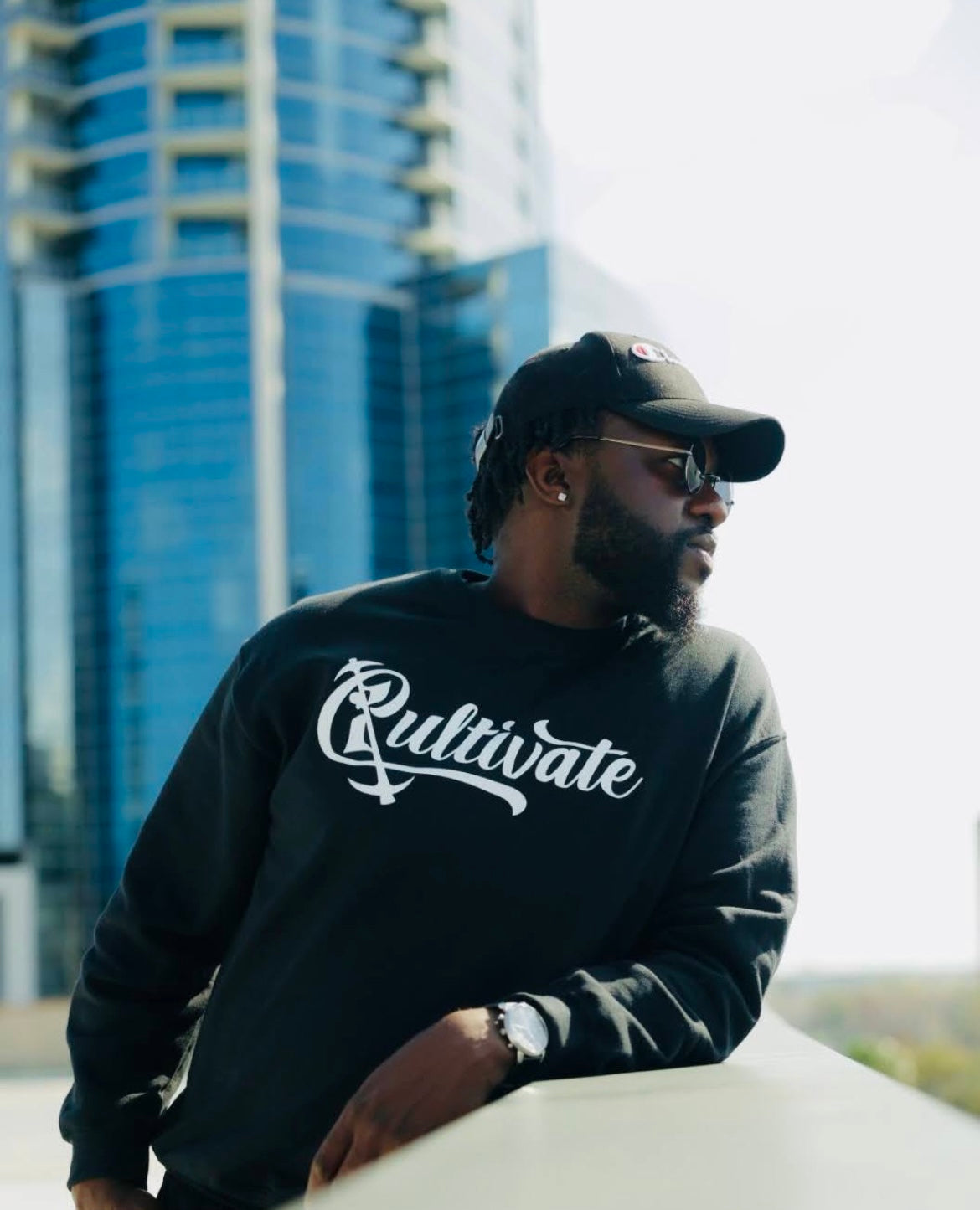 Black Cultivate Suede Logo Sweatshirt (Final Sale)