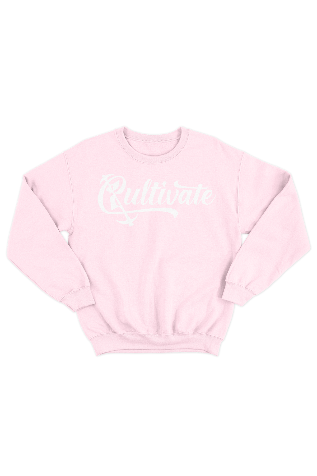 Pastel Pink Cultivate Suede Logo Sweatshirt