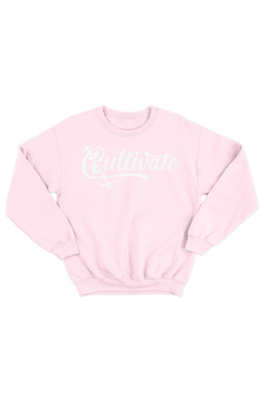 Pastel Pink Cultivate Suede Logo Sweatshirt