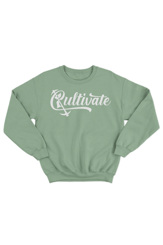 Sage Green Cultivate Suede Logo Sweatshirt