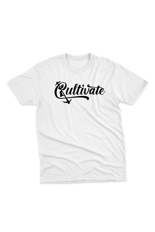 White Cultivate Suede Logo T-shirt