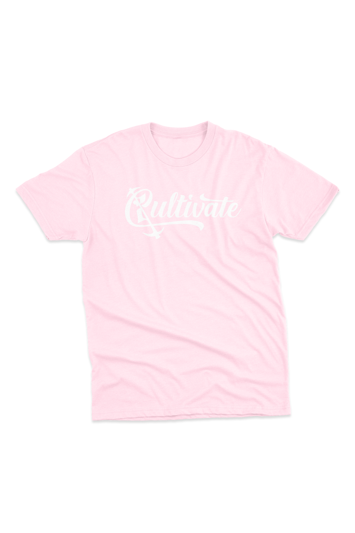 Pastel Pink Cultivate Suede Logo T-shirt