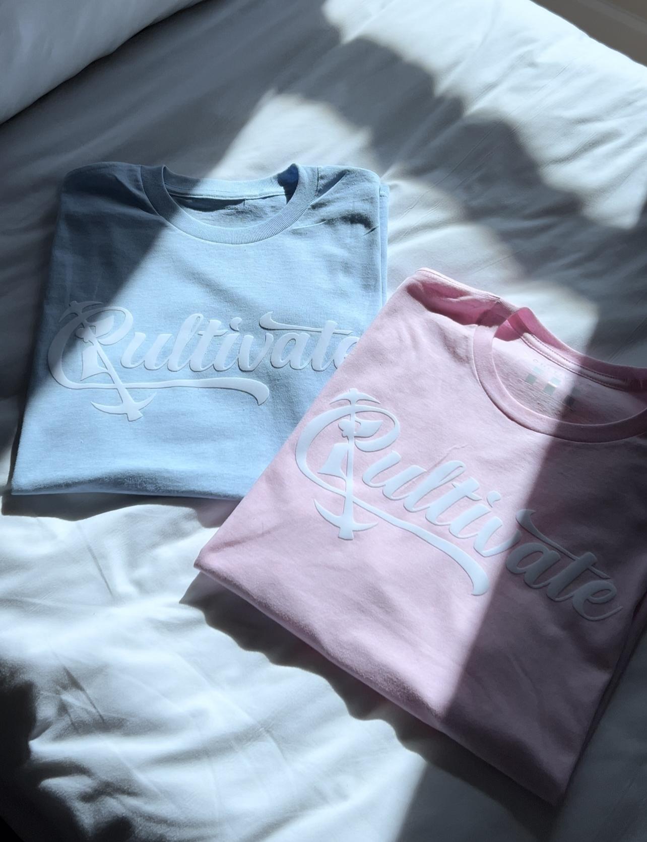 Pastel Pink Cultivate Suede Logo T-shirt